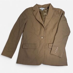 Pendleton Virgin Wool Tan Blazer Jacket, Size 6, Lightweight Academia Luxury